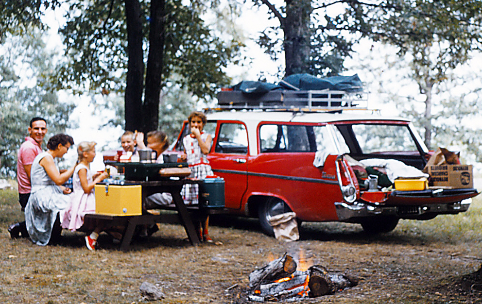 Photo of family camping