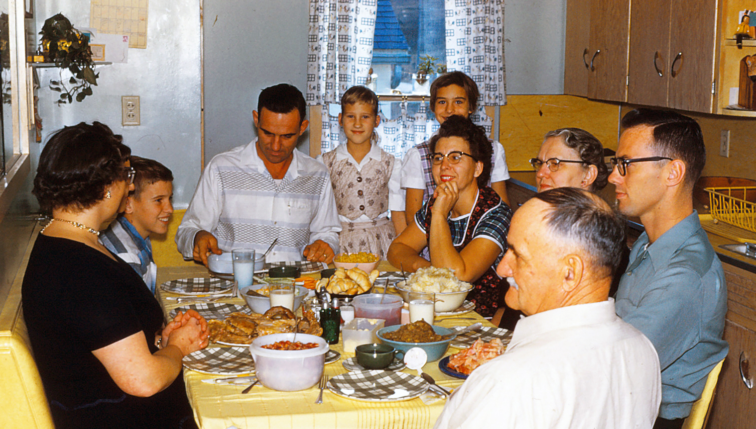 Photo of dinner with Grandma and Grandpa Tschopp