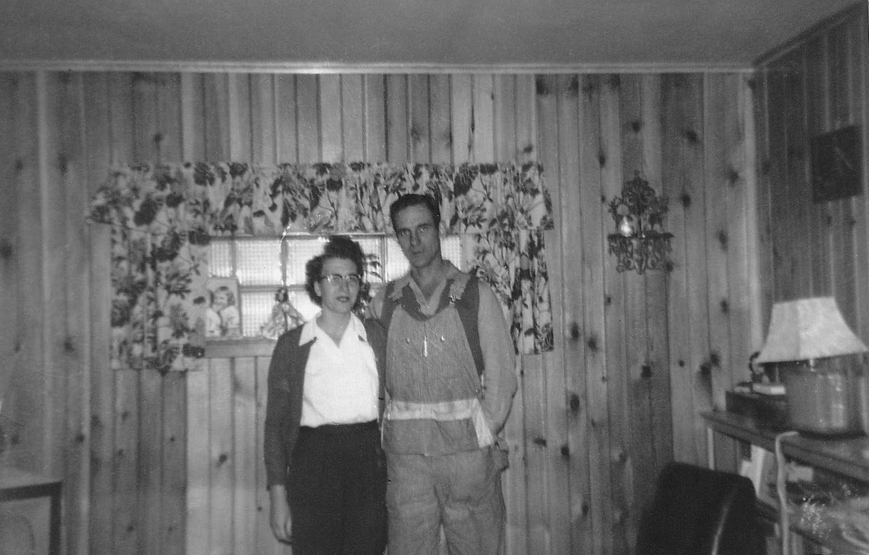 Photo of Mom and Dad in the new living room