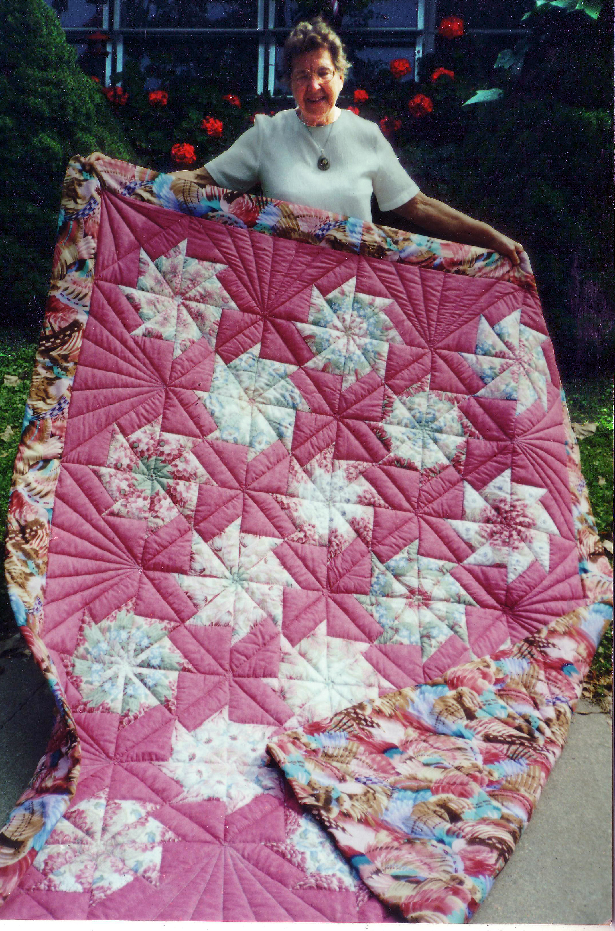 Photo of Mom with a quilt