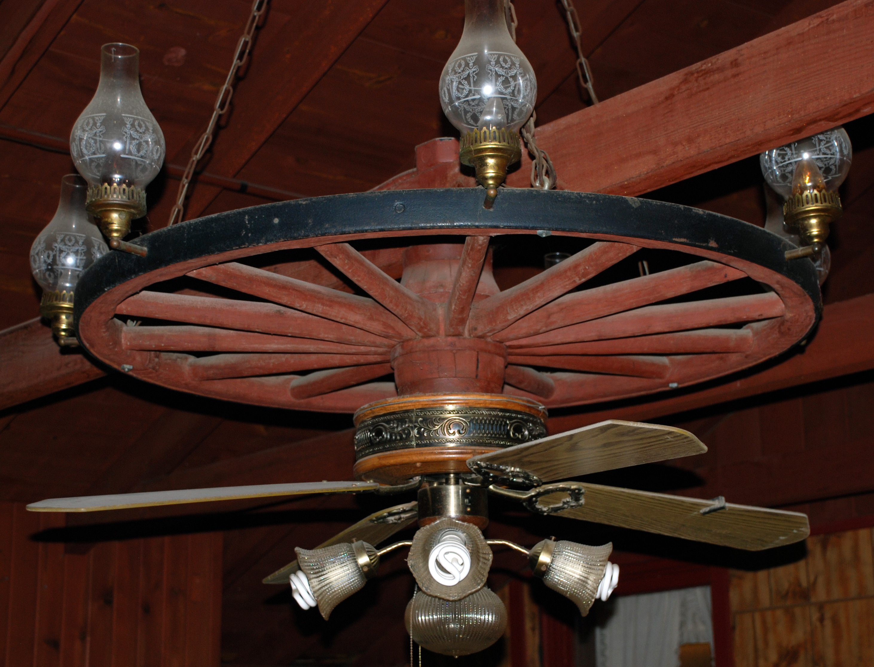 Photo of wagonwheel light that Dad built