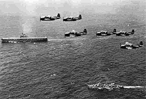 US Naval Fleet in action in WWII